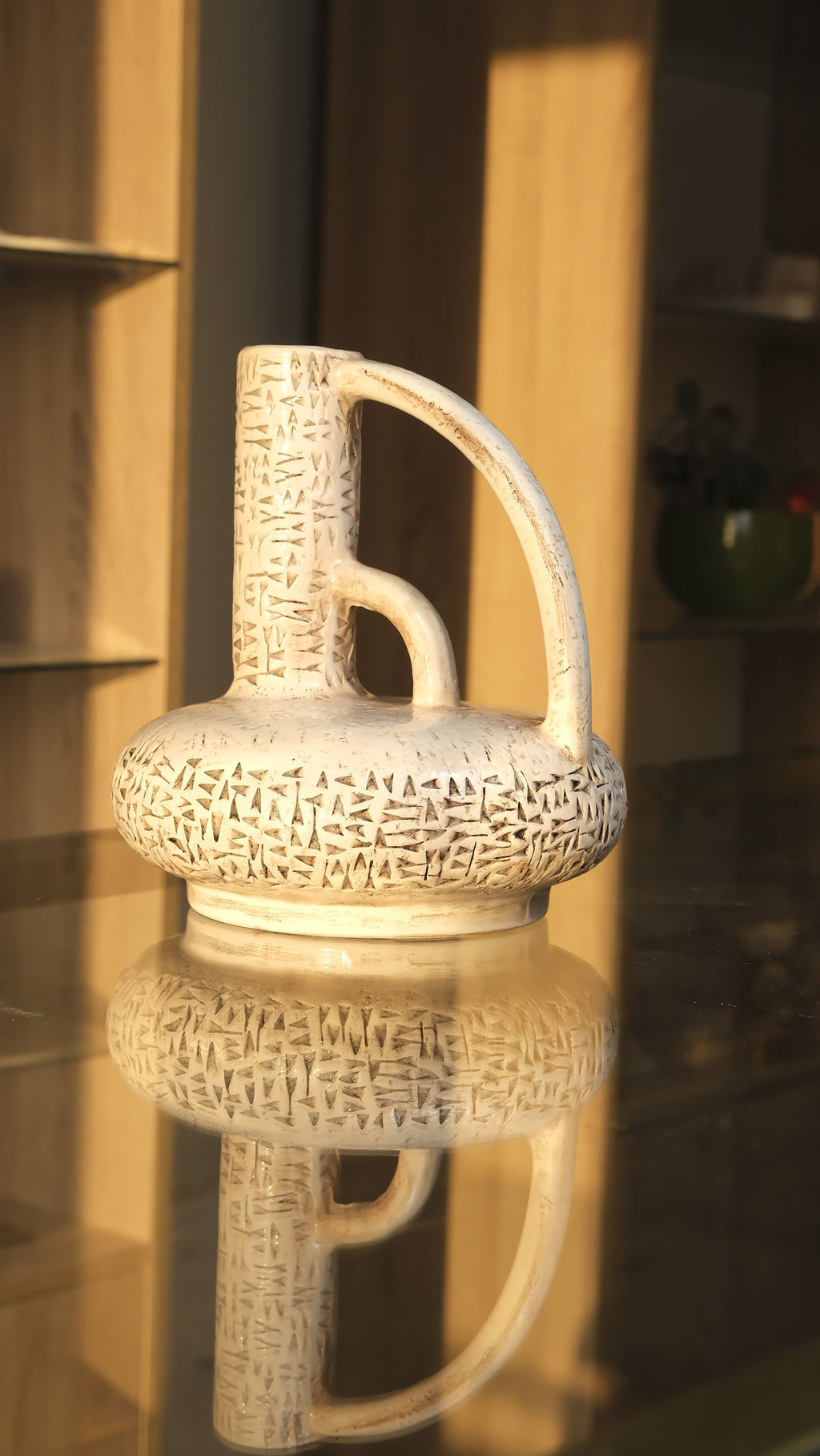 KAO-POTAMIA Cuneiform Pitcher Vase — Handmade Stoneware