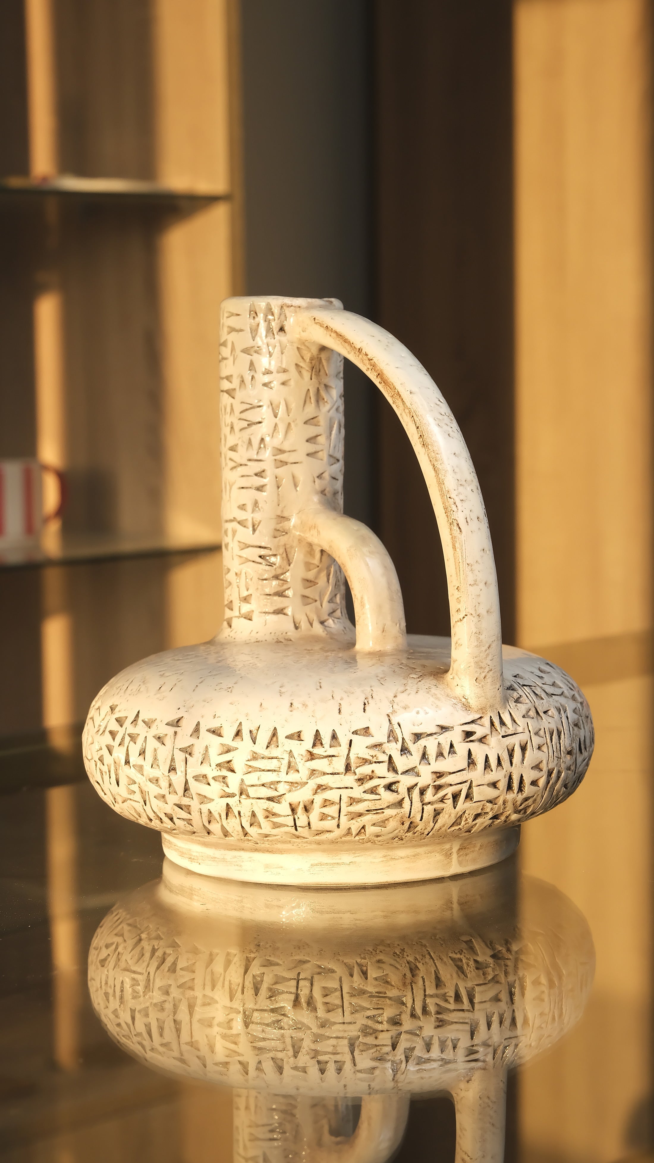 KAO-POTAMIA Cuneiform Pitcher Vase — Handmade Stoneware