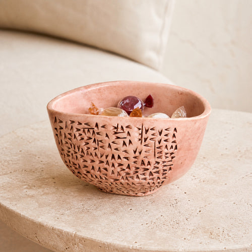 KAO-POTAMIA Cuneiform Bowl — Handmade Antique White Stoneware