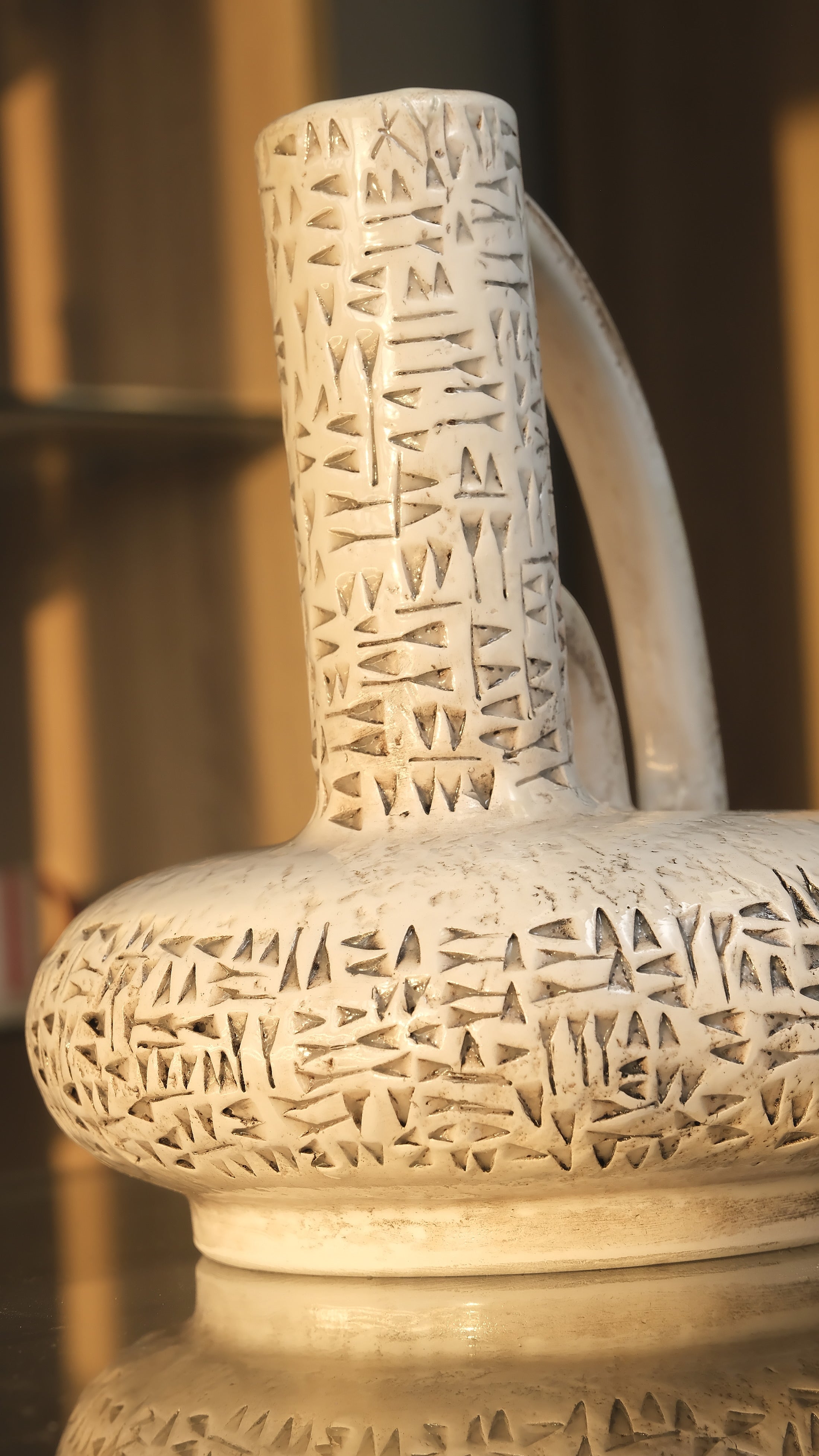KAO-POTAMIA Cuneiform Pitcher Vase — Handmade Stoneware