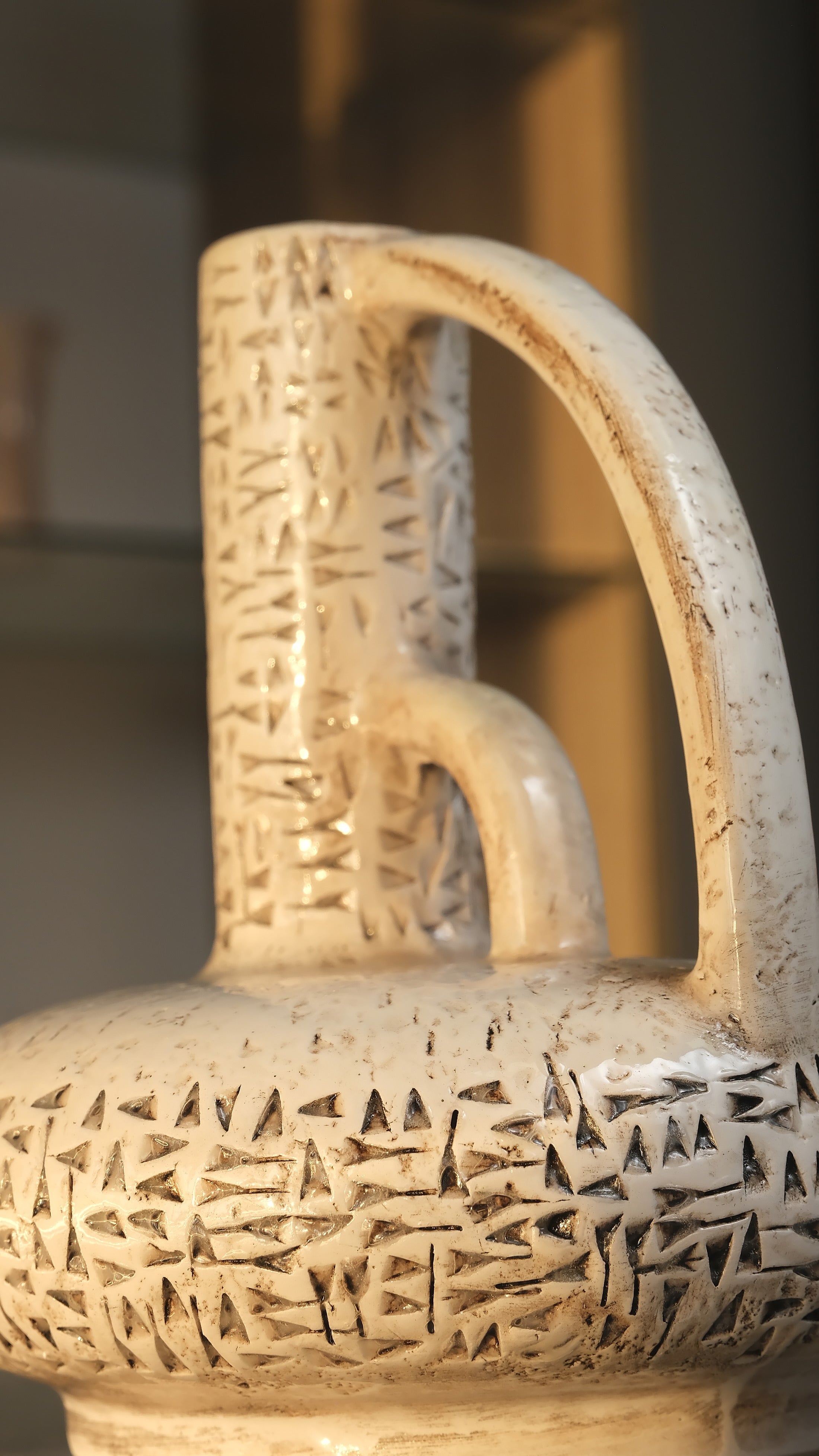 KAO-POTAMIA Cuneiform Pitcher Vase — Handmade Stoneware