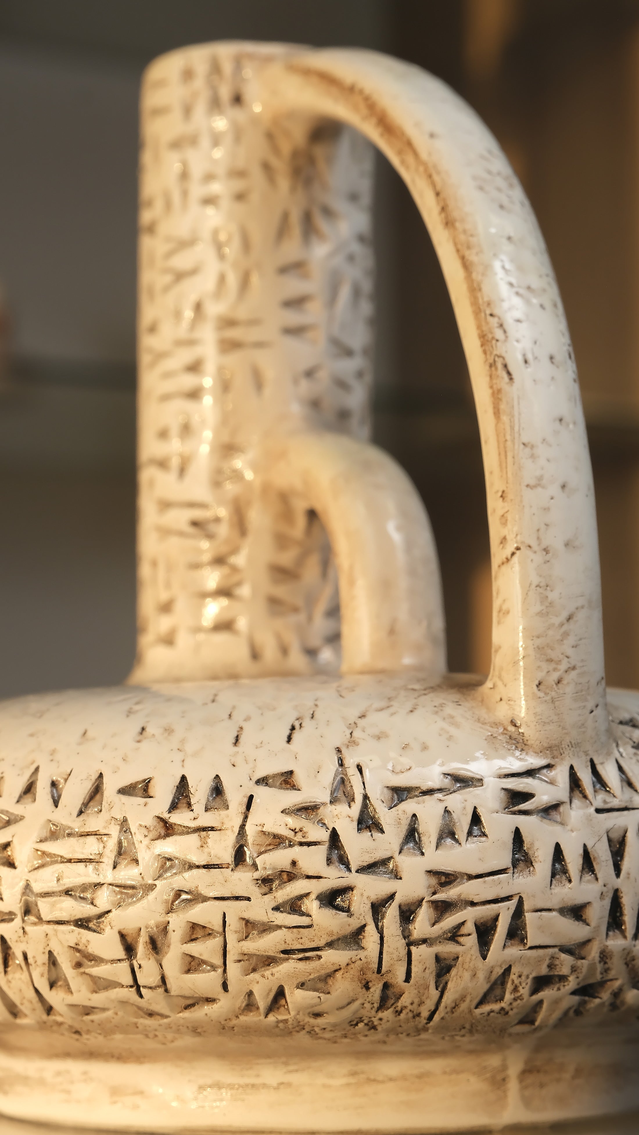 KAO-POTAMIA Cuneiform Pitcher Vase — Handmade Stoneware
