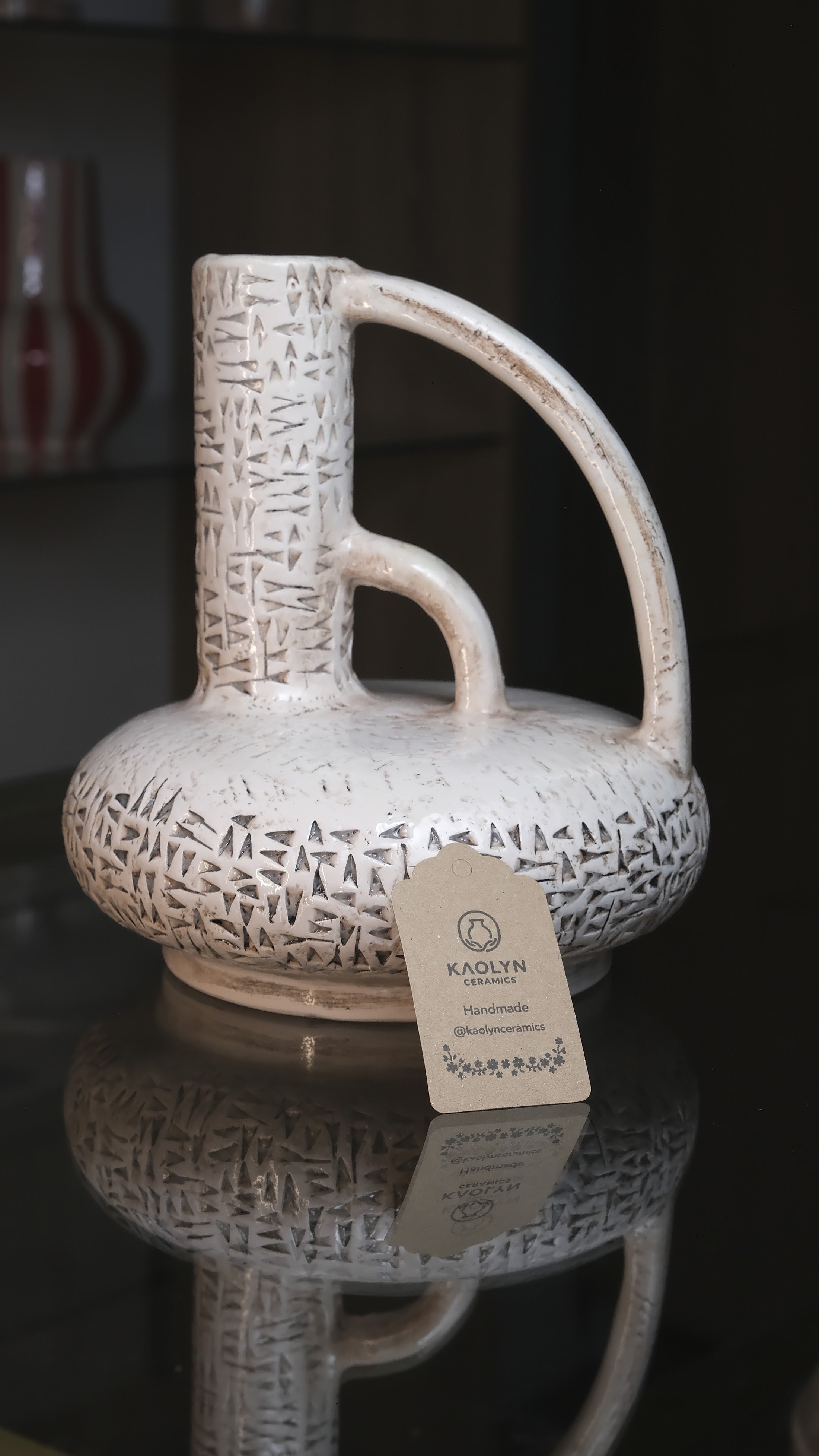 KAO-POTAMIA Cuneiform Pitcher Vase — Handmade Stoneware