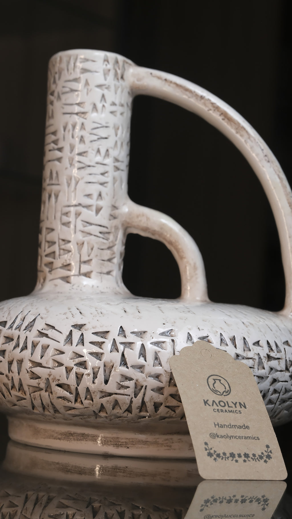 KAO-POTAMIA Cuneiform Pitcher Vase — Handmade Stoneware